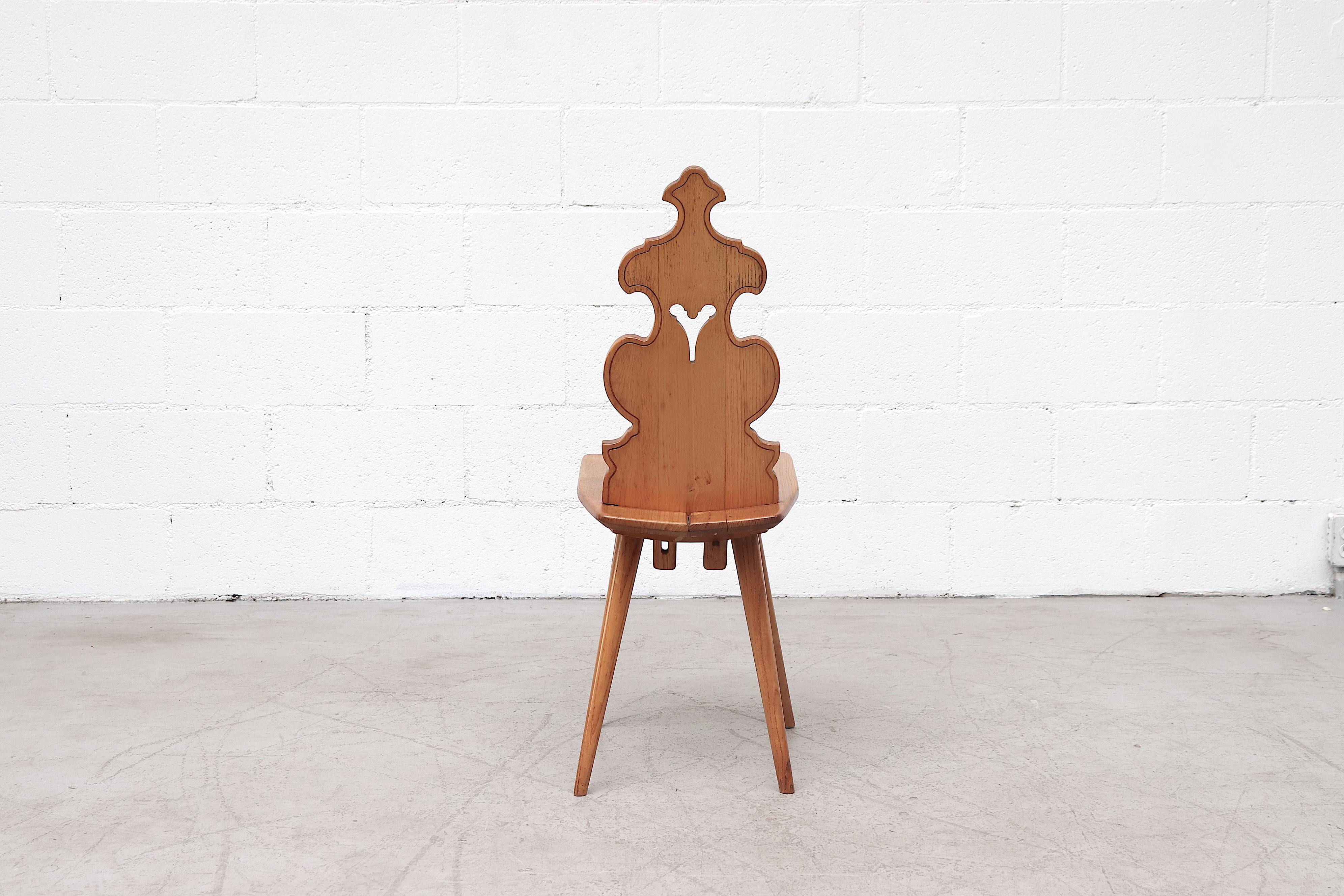 Wood Set of 8 Pine Dining Chairs with Decorative Backrest