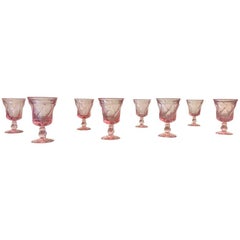 Set of 8 Pink Fostoria Wine Glasses