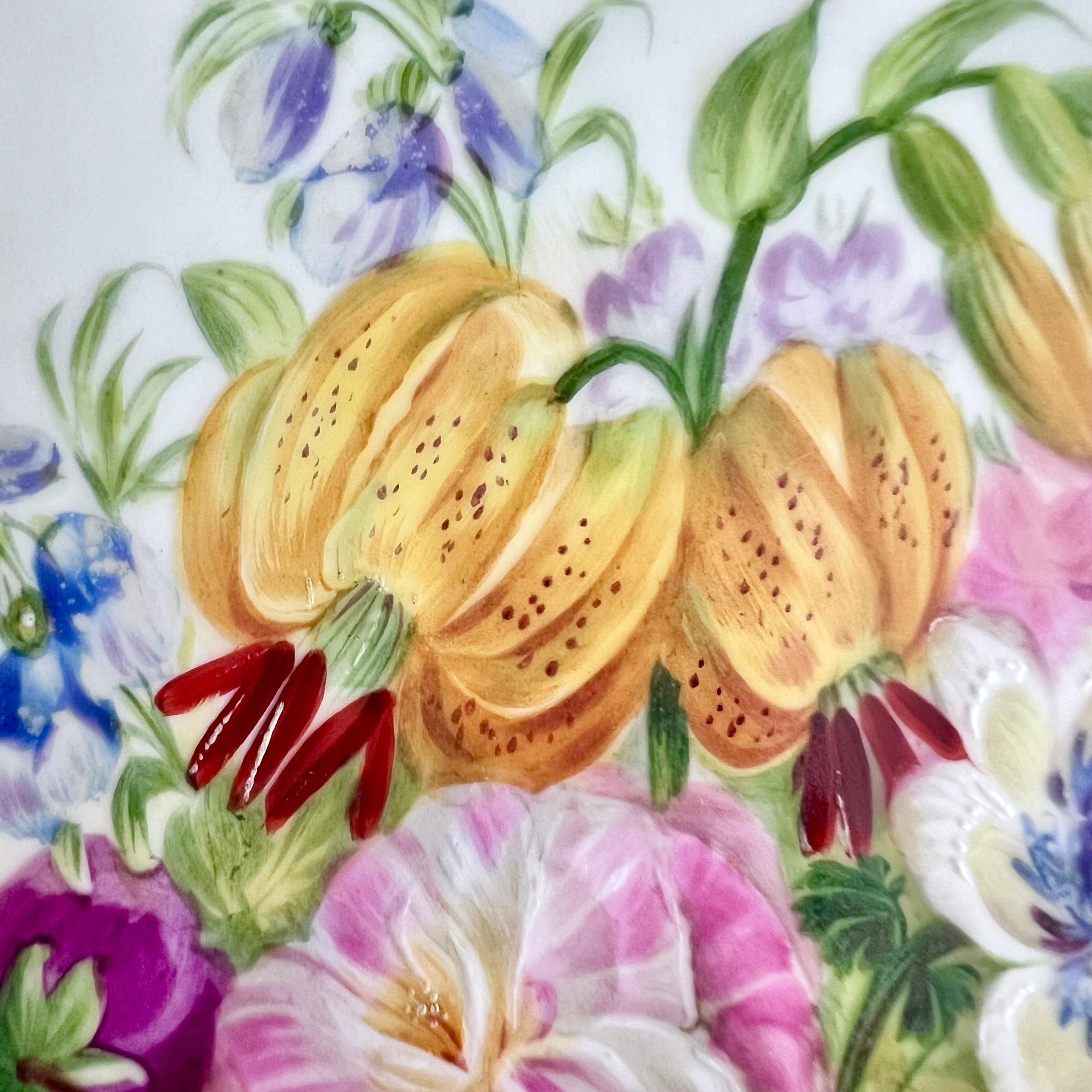 Set von 8 Tellern von Copeland, netzförmig, zarte Blumen von Greatbatch, 1848 im Angebot 7