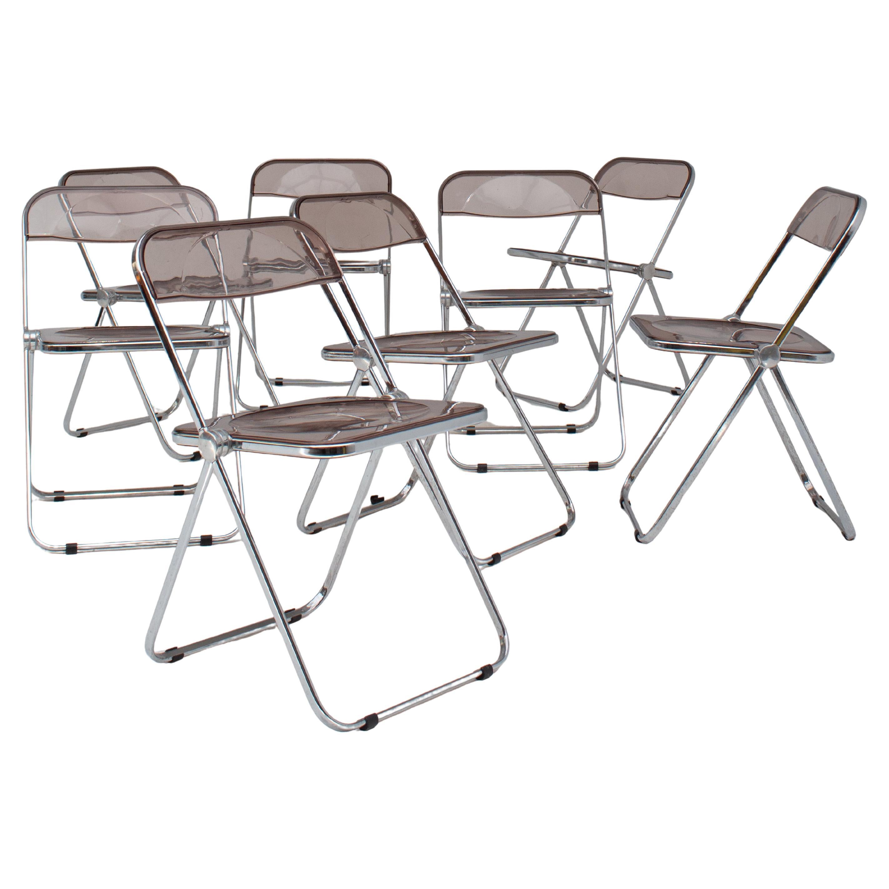 Conjunto de 8 sillas Plia de Giancarlo Piretti en venta