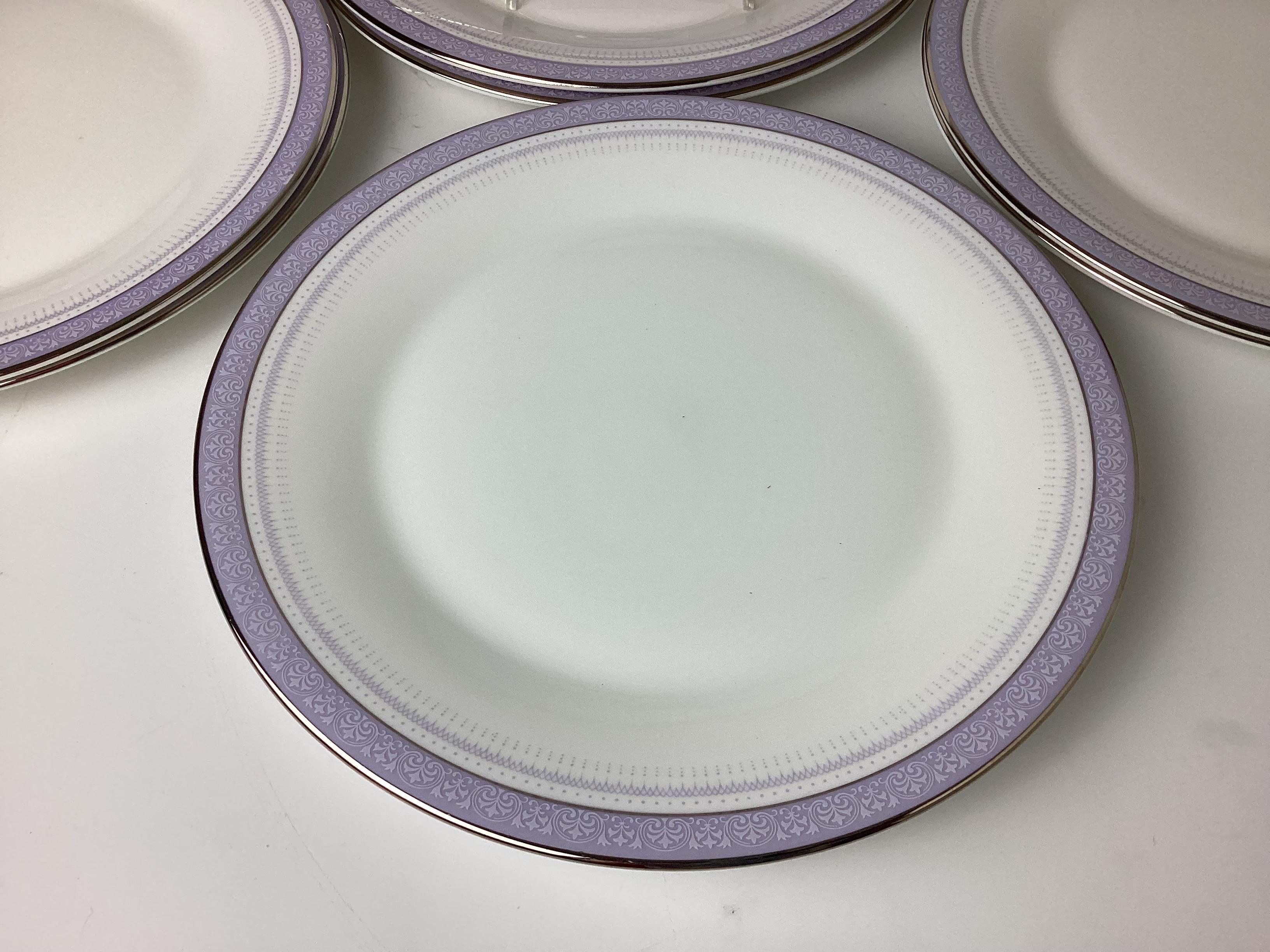 20th Century Set of 8 Plus One Lilactime by Royal Doulton Dinner Service Plates For Sale