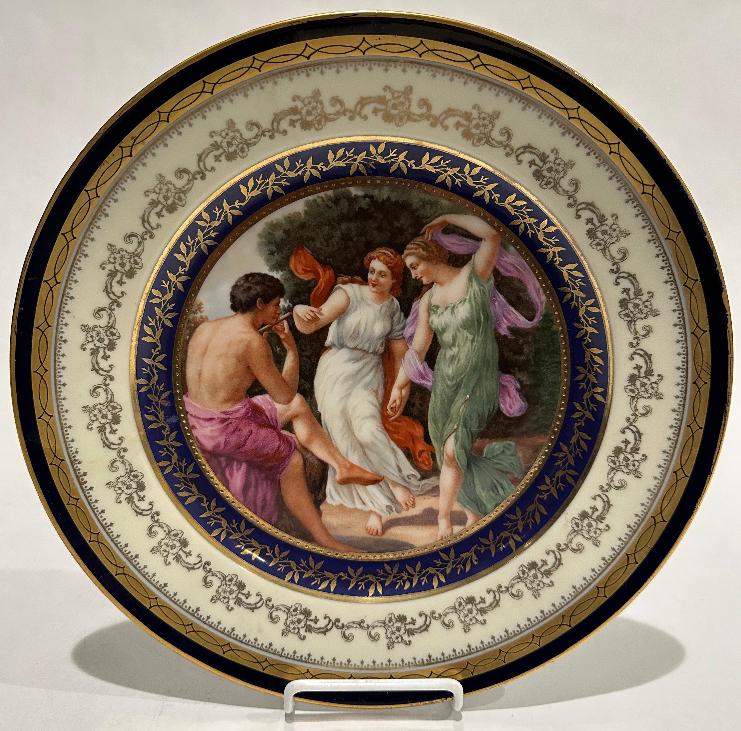 Set of 8 Porcelain Allegorical Scene Plates For Sale 3