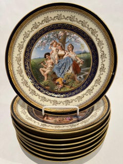 Set of 8 Porcelain Allegorical Scene Plates