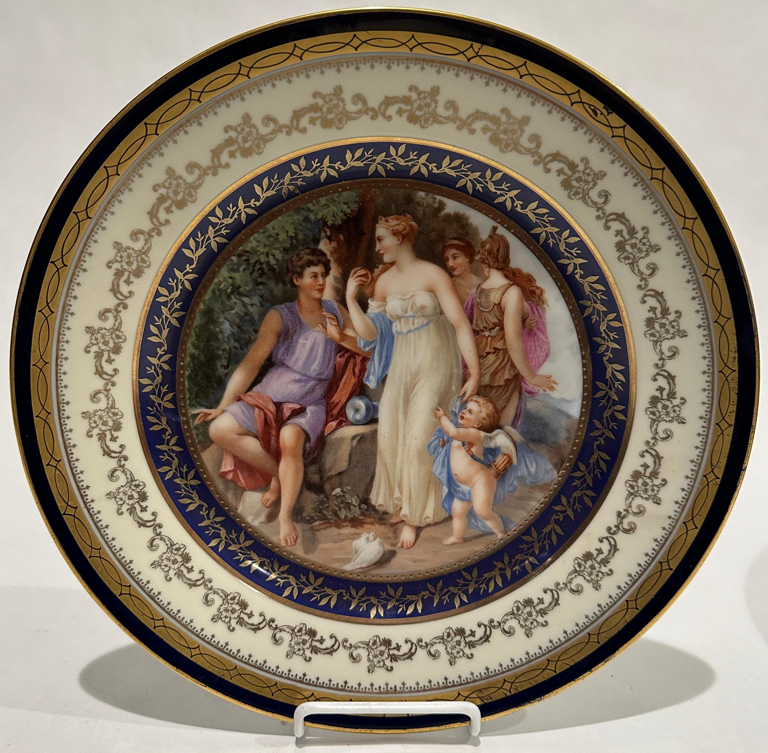 Set of 8 Porcelain Allegorical Scene Plates For Sale 2