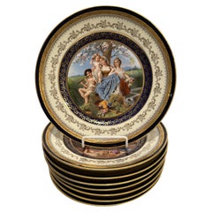 Set of 8 Porcelain Allegorical Scene Plates