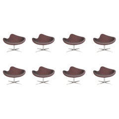 Set of 8 Postmodern Swivel "K2" Magenta Chairs by Busk & Hertzog, USA, c. 2000's