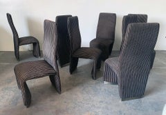 Set of 8 Postmodern Velvet Upholstered Dining Chairs