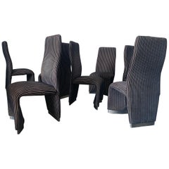 Set of 8 Postmodern Velvet Upholstered Dining Chairs
