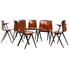 Set of 8 Prouve Style Stacking Chairs