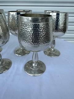 Set of 8 Pura Tin Hammered Goblets