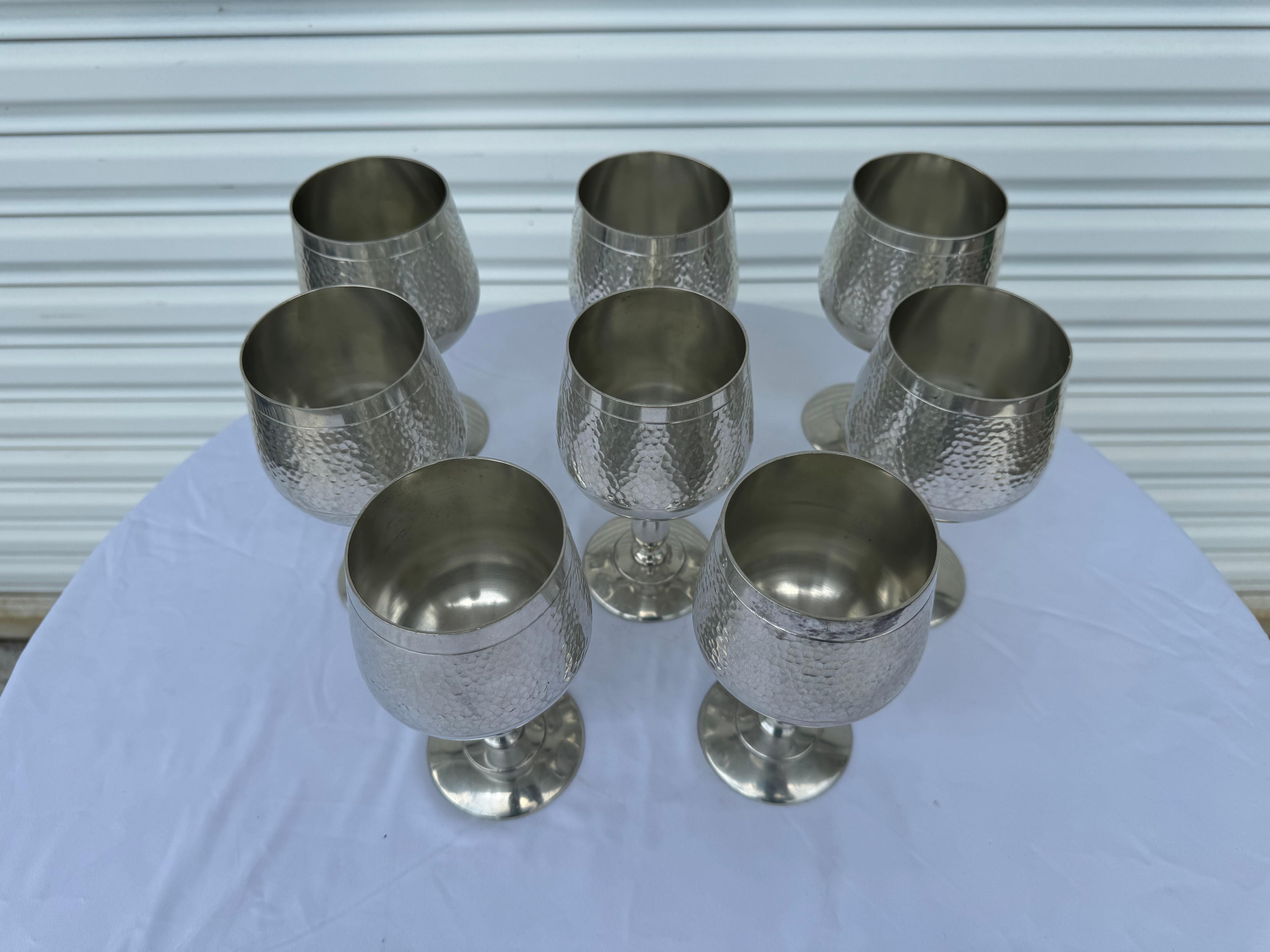 Juego de 8 copas martilladas de estaño Pura Martillado en venta