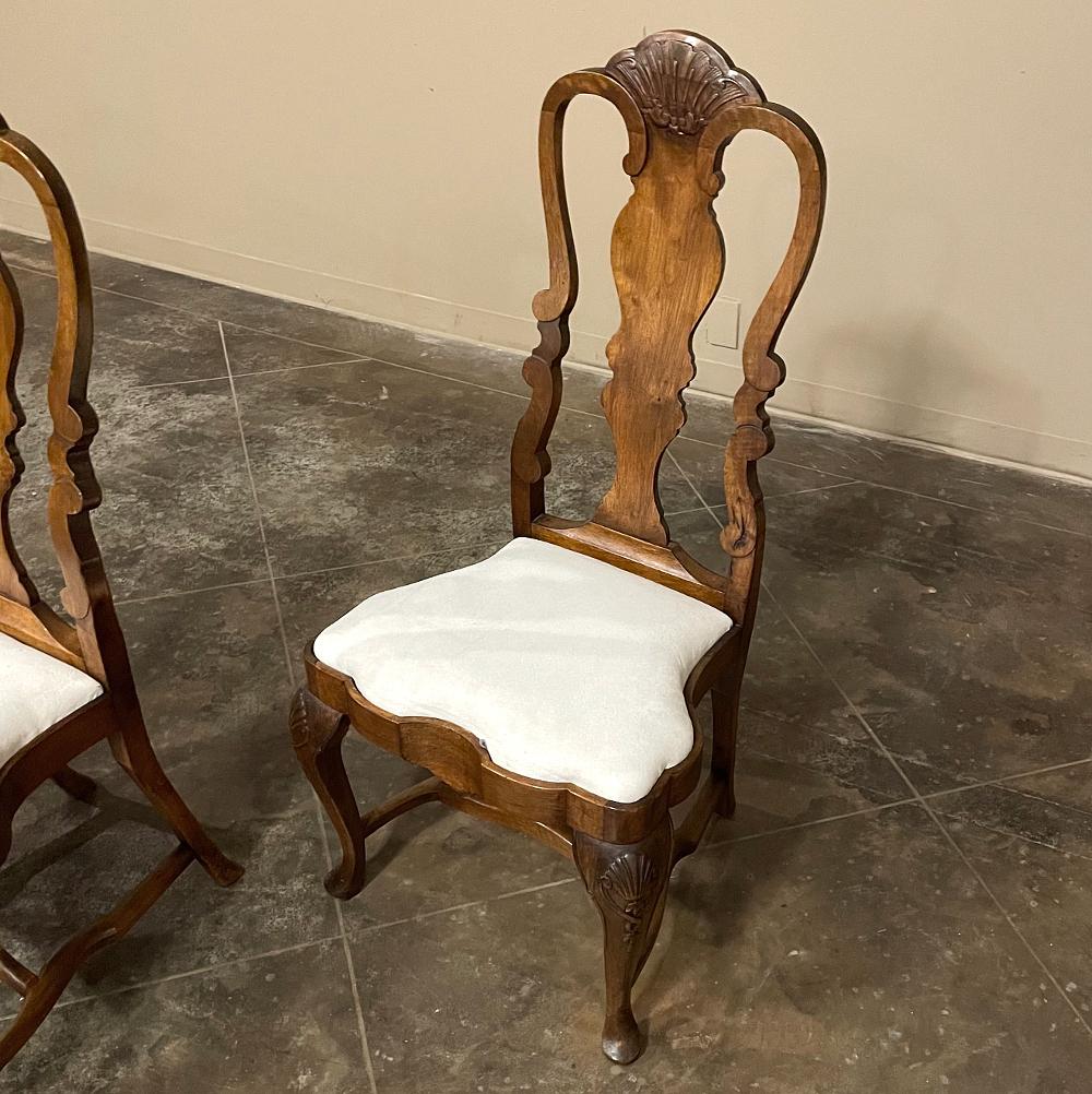 Set of 8 Queen Anne Dining Chairs Includes 2 Armchairs For Sale 5