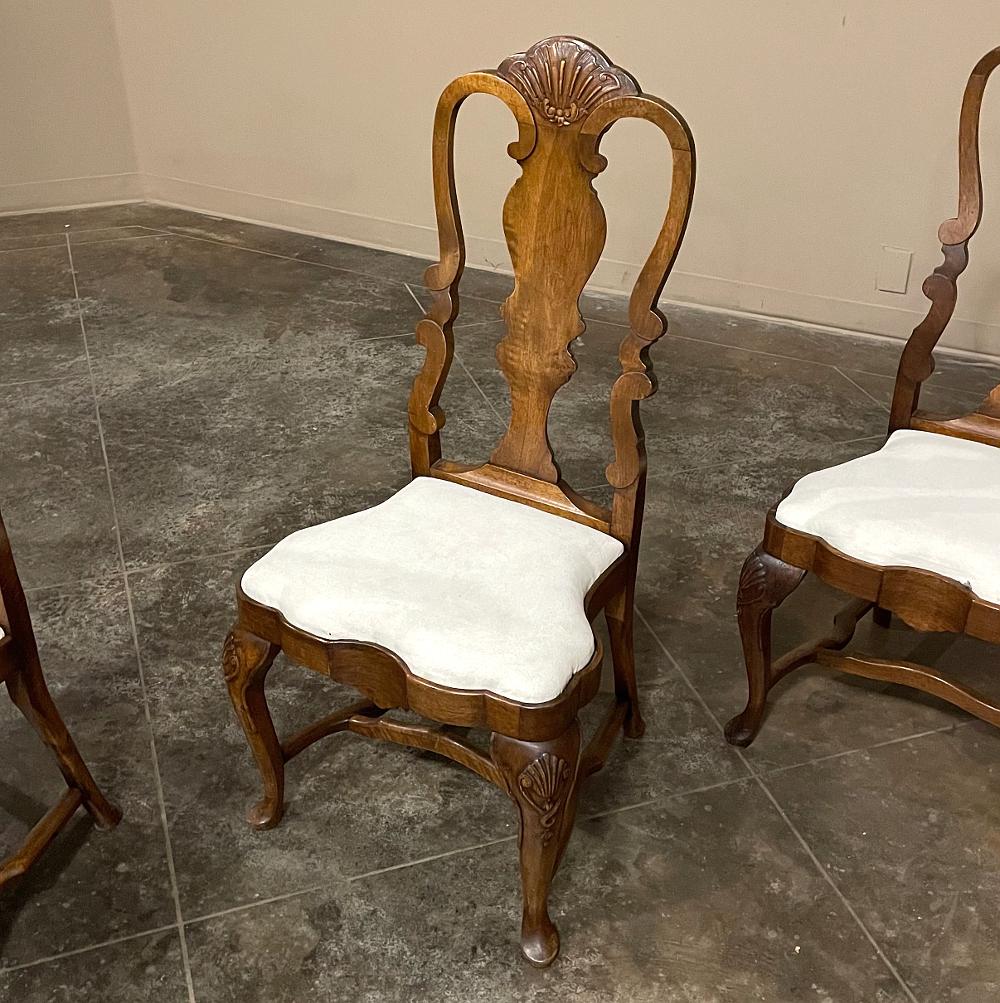 Set of 8 Queen Anne Dining Chairs Includes 2 Armchairs For Sale 6