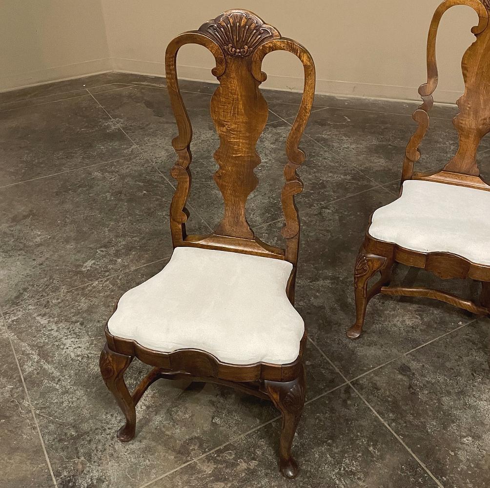 Set of 8 Queen Anne Dining Chairs Includes 2 Armchairs For Sale 7