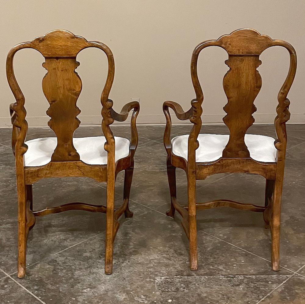 Set of 8 Queen Anne Dining Chairs Includes 2 Armchairs For Sale 2