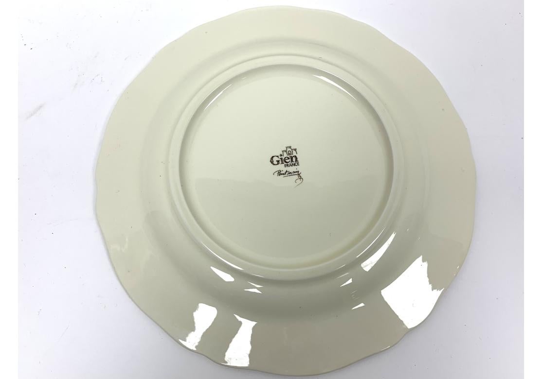 Satz von 8 Rambouillet Faiencerie De Gien Hunt Speisetellern im Angebot 3