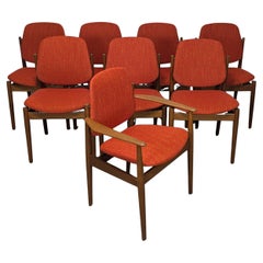 Set of 8 Refinished Dining Chairs by Arne Vodder for France & Son, c1960s