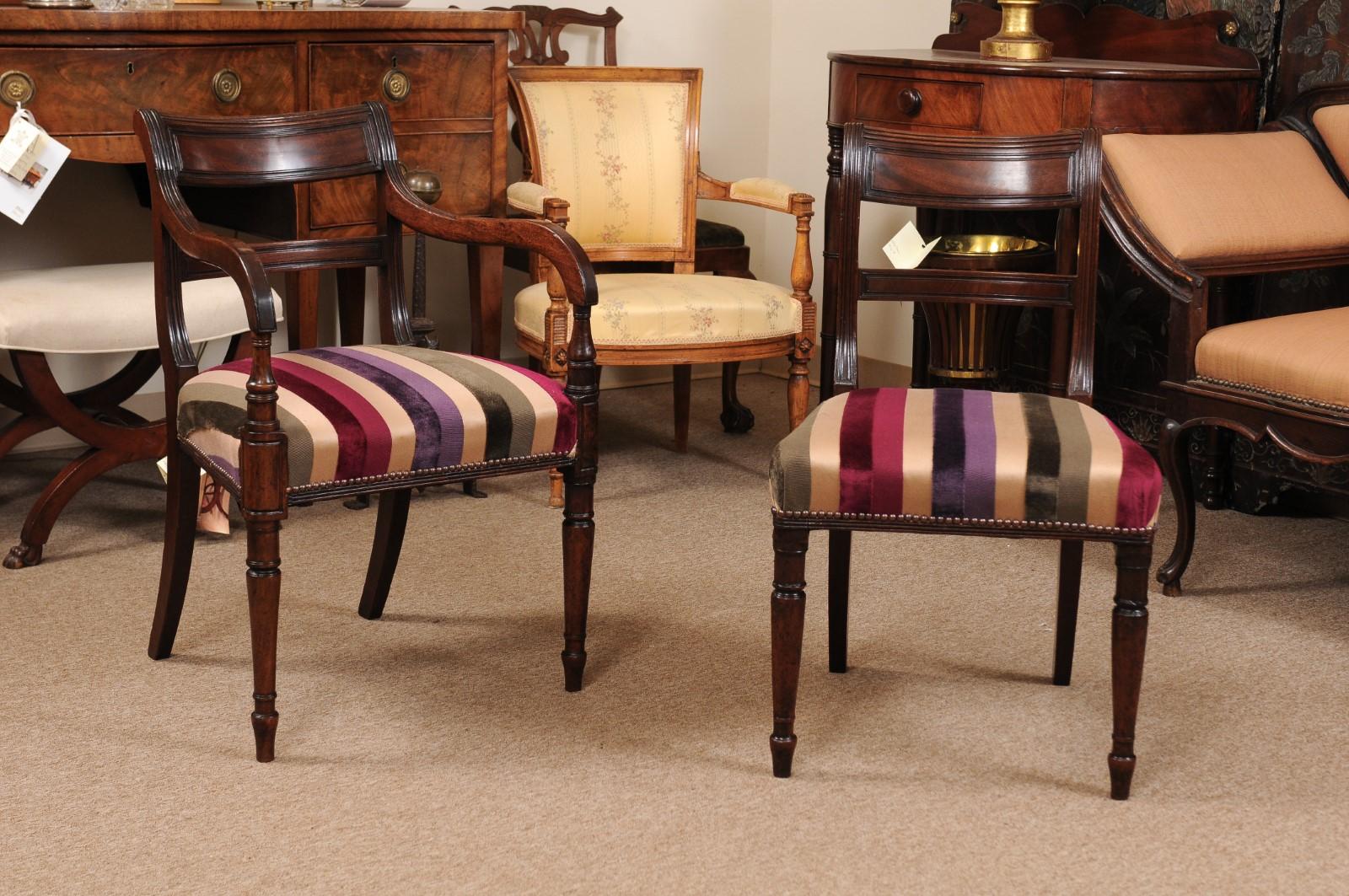 Set of 8 Regency Mahogany Dining Chairs, Early 19th Century, England 5