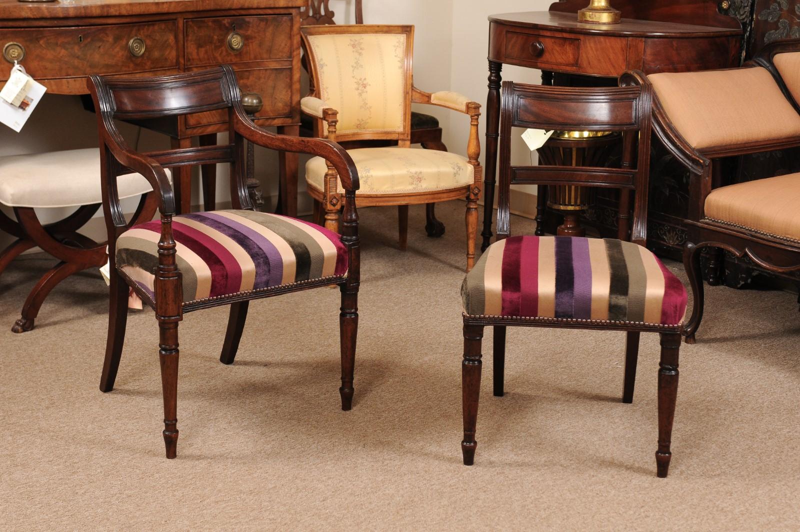 Set of 8 Regency Mahogany Dining Chairs, Early 19th Century, England 6