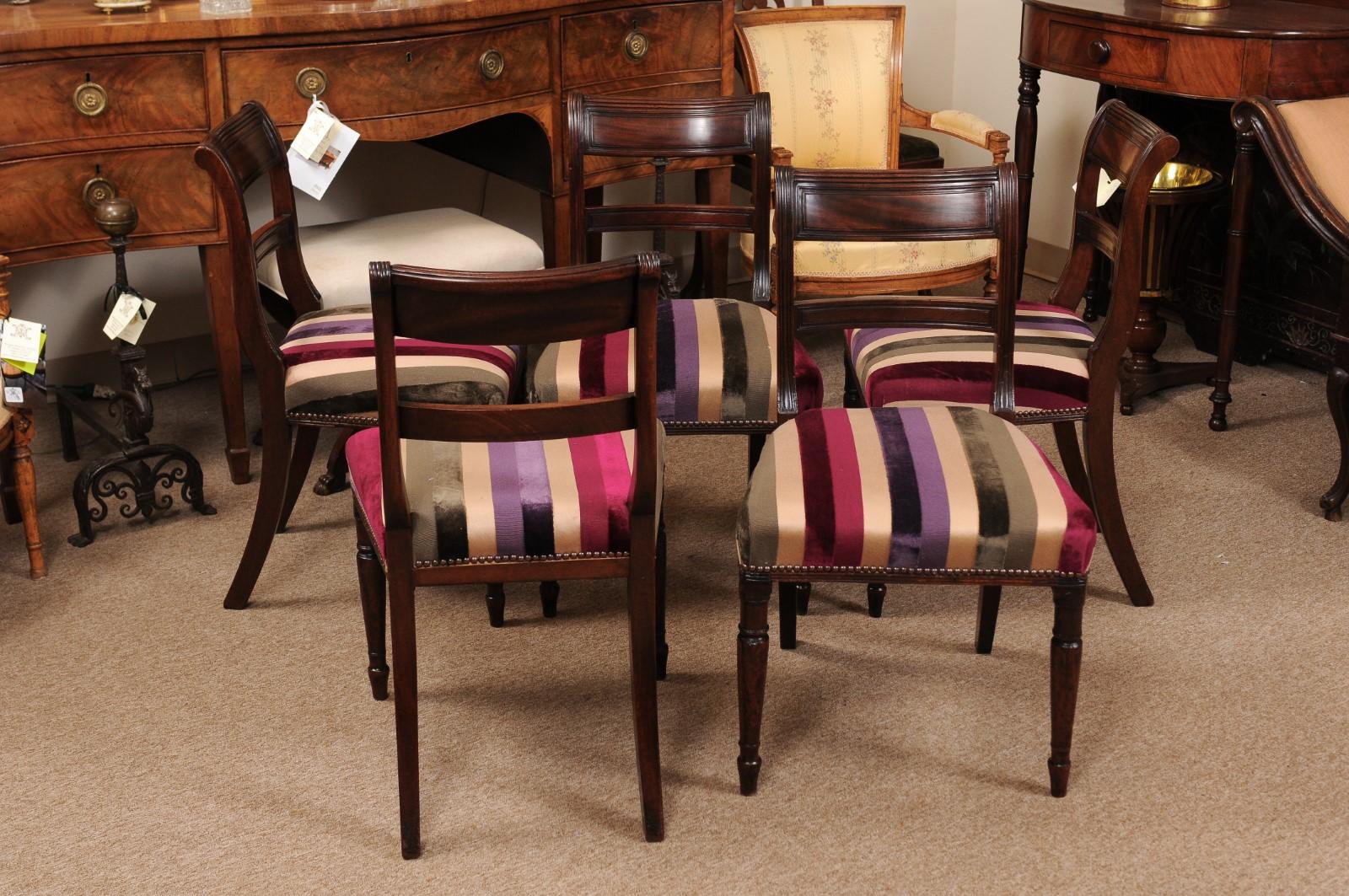 Set of 8 Regency Mahogany Dining Chairs, Early 19th Century, England 3