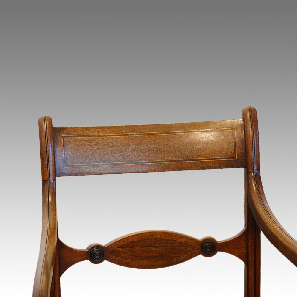 Early 19th Century Set of 8 Regency Mahogany Dining Chairs