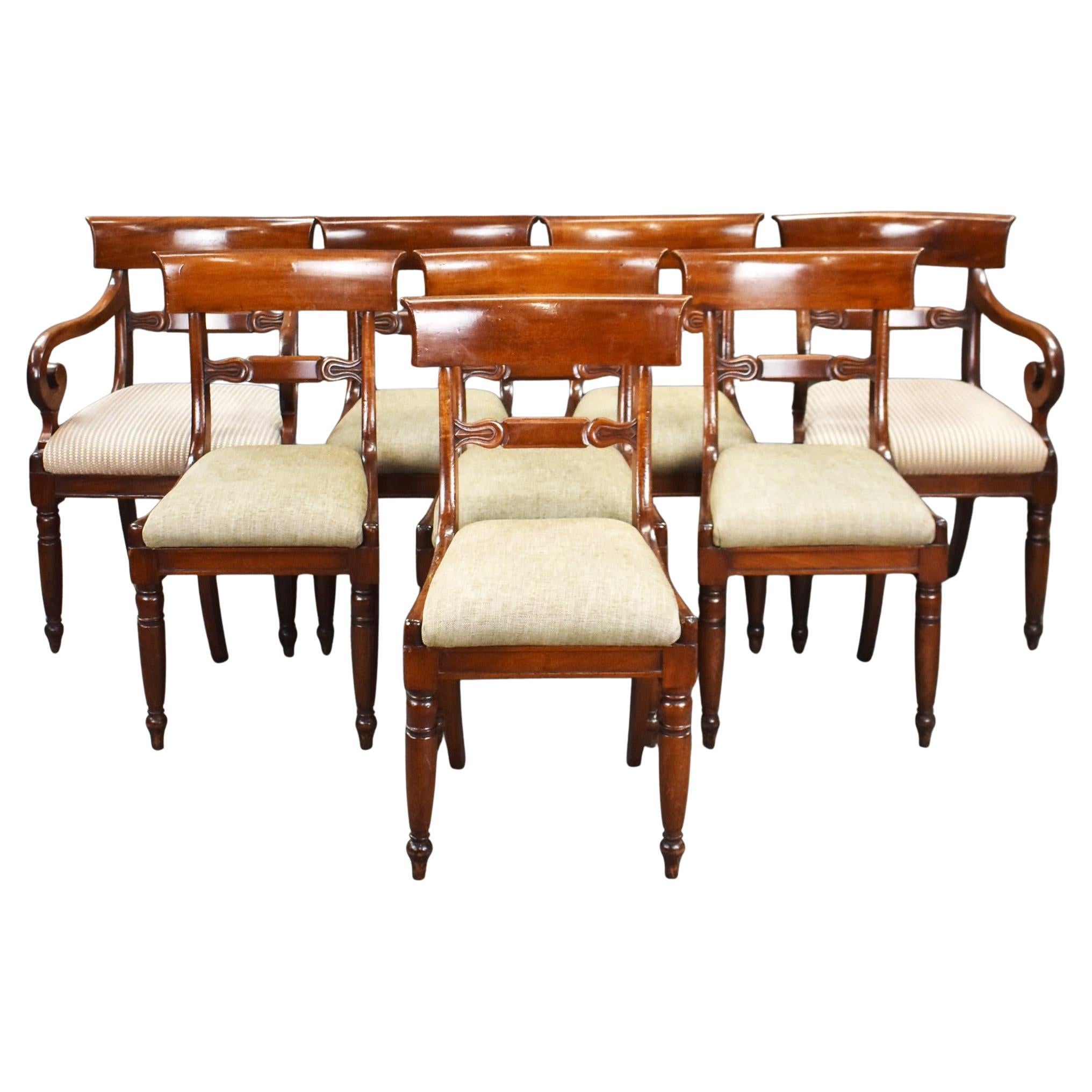 Set di 8 sedie da pranzo Regency in mogano