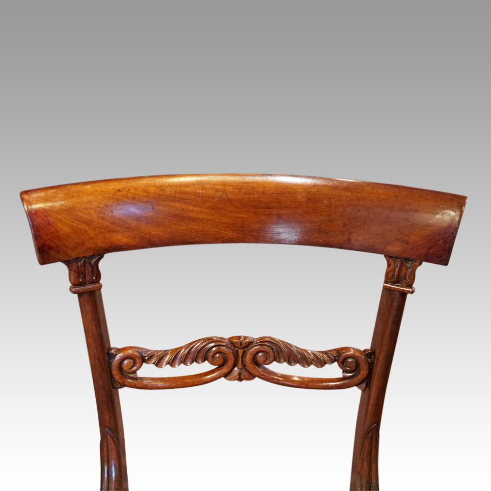English Set of 8 Regency rosewood dining chairs