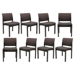 Ensemble de 8 chaises de salle à manger capitonnées bleues de Restoration Hardware