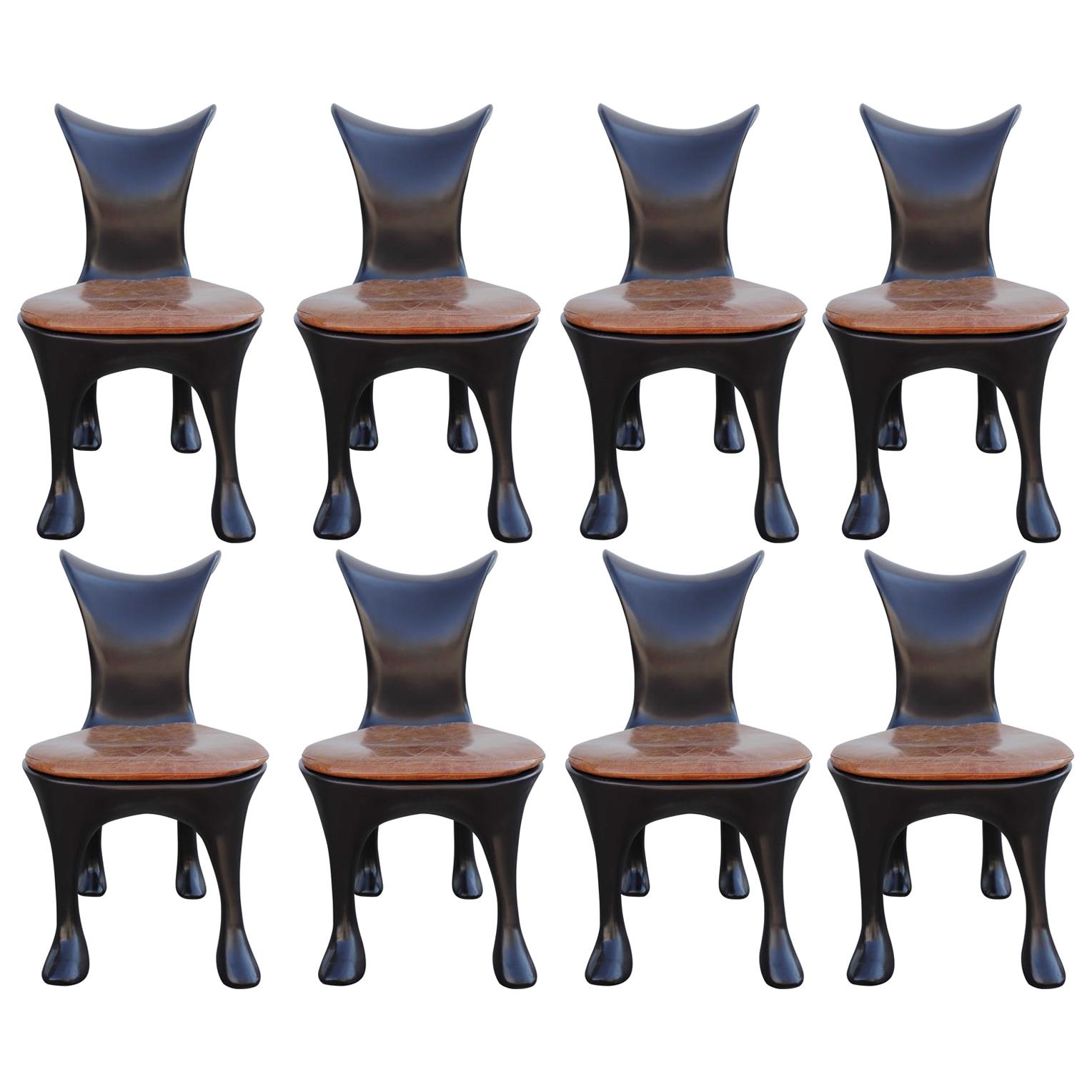 Set of 8 Restored Hoodie Dining Chairs 'With Skinny Jeans' by Jordan Mozer