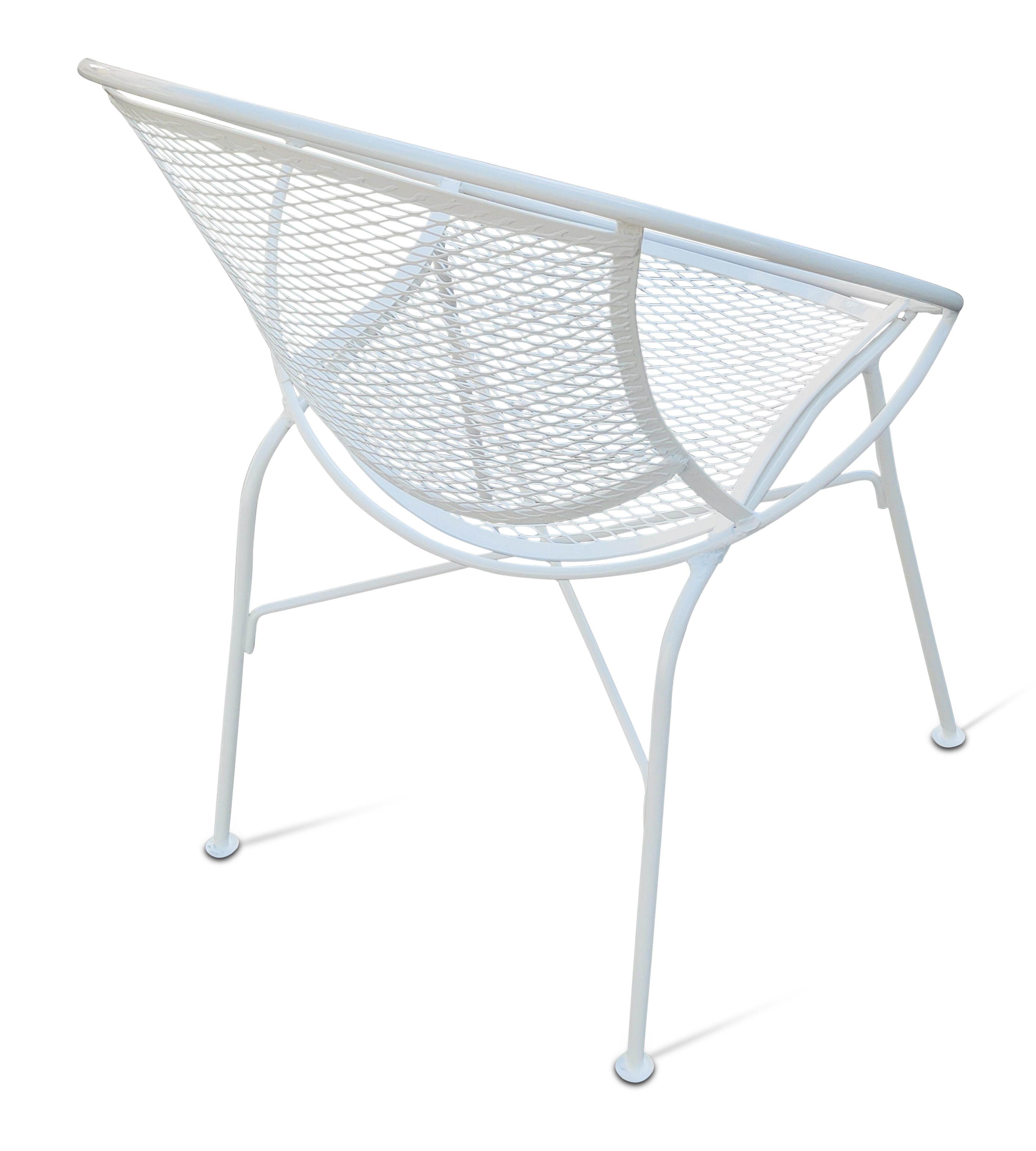 Milieu du XXe siècle Ensemble de 8 chaises Tempestini restaurées en acier revêtu de poudre blanche Radar de Salterini en vente