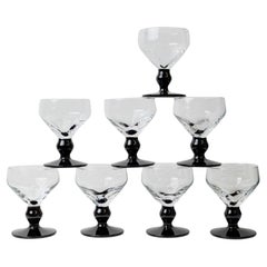 Set of 8 Retro Drinking Glasses Postmodern Memphis Style, 1980s