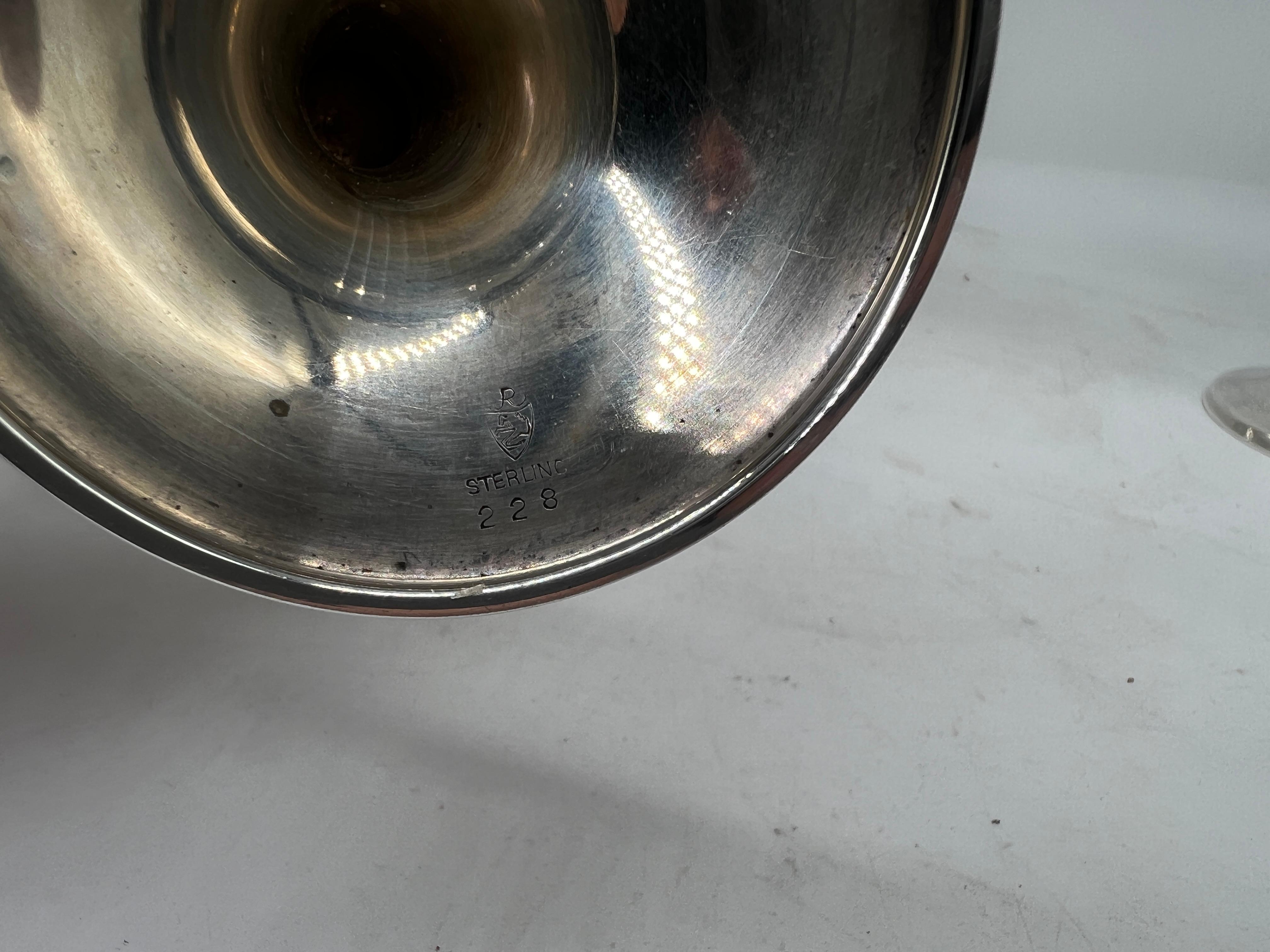 Set of 8 Revere Silversmiths Sterling Silver Goblets 6.25