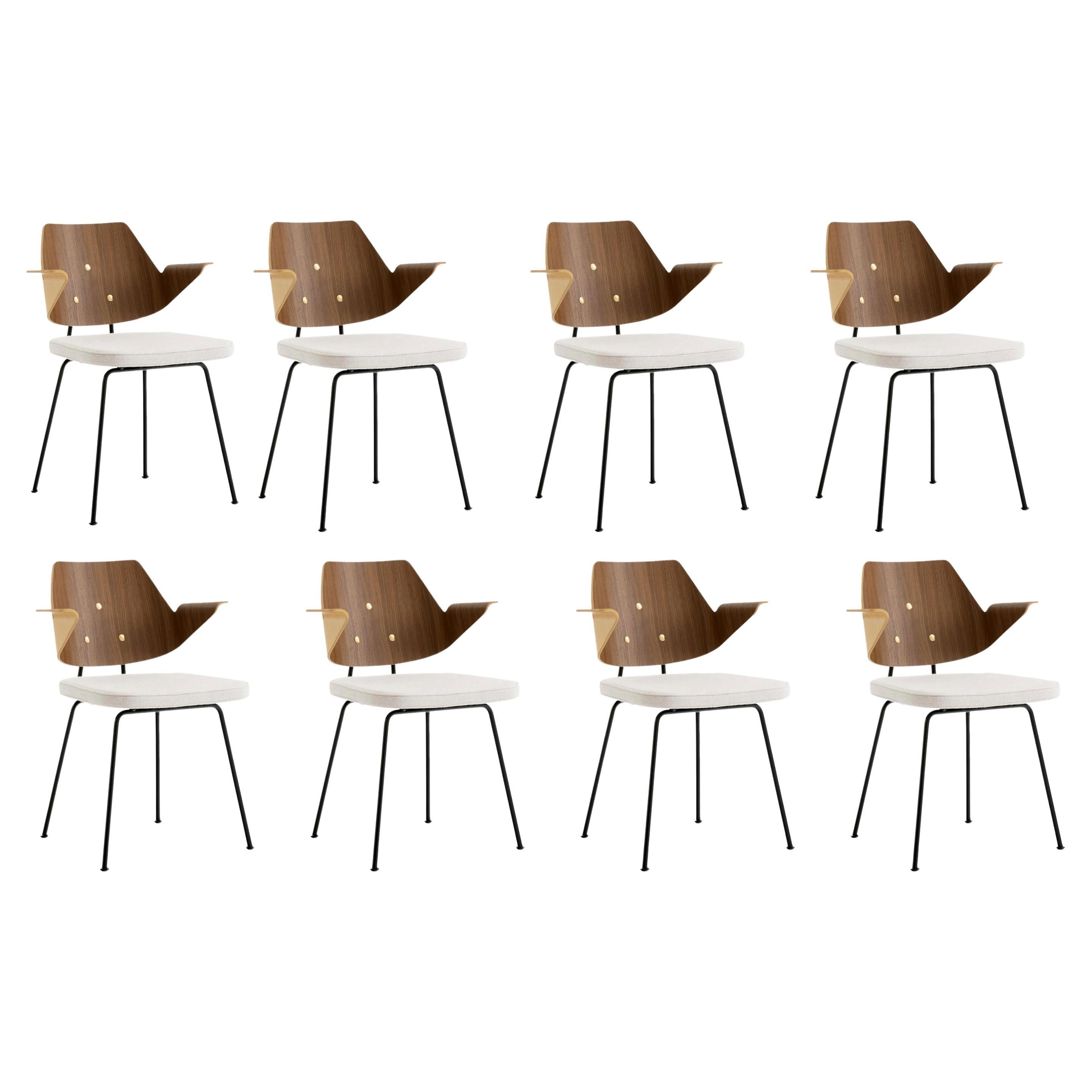 Set di 8 poltrone RFH - Noce e Beeche - Hallingdal 103 - Robin Day per &Tradition