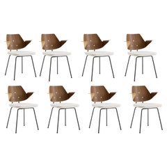 Set of 8 RFH Armchairs-Walnut & Beech/ Hallingdal 103-Robin Day for &Tradition