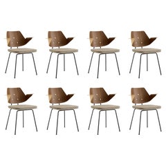 Set of 8 RFH Armchairs-Walnut & Beech/ Hallingdal 227- Robin Day for &Tradition