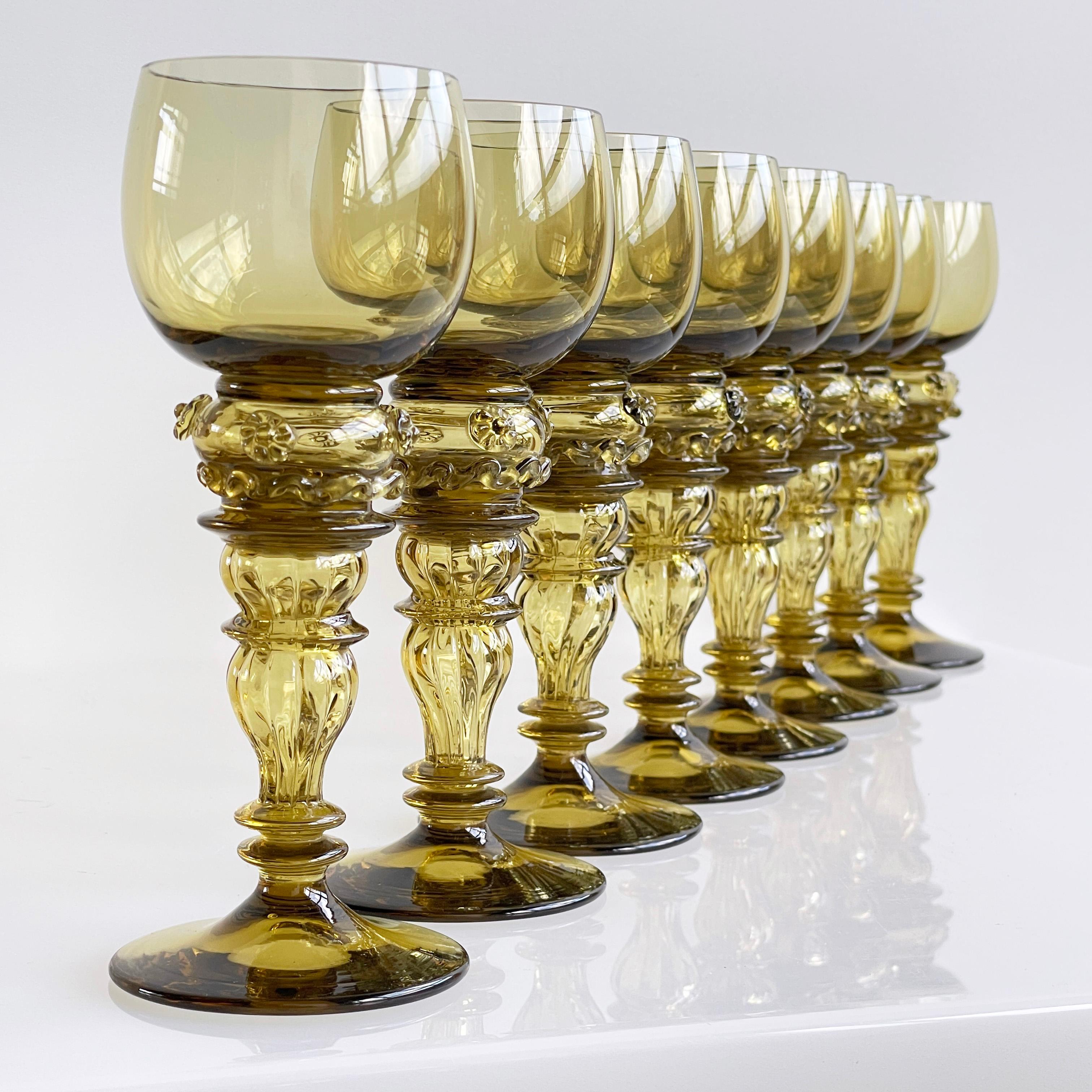 Set of 8 Römer Crystal Glass Wine Goblets 2