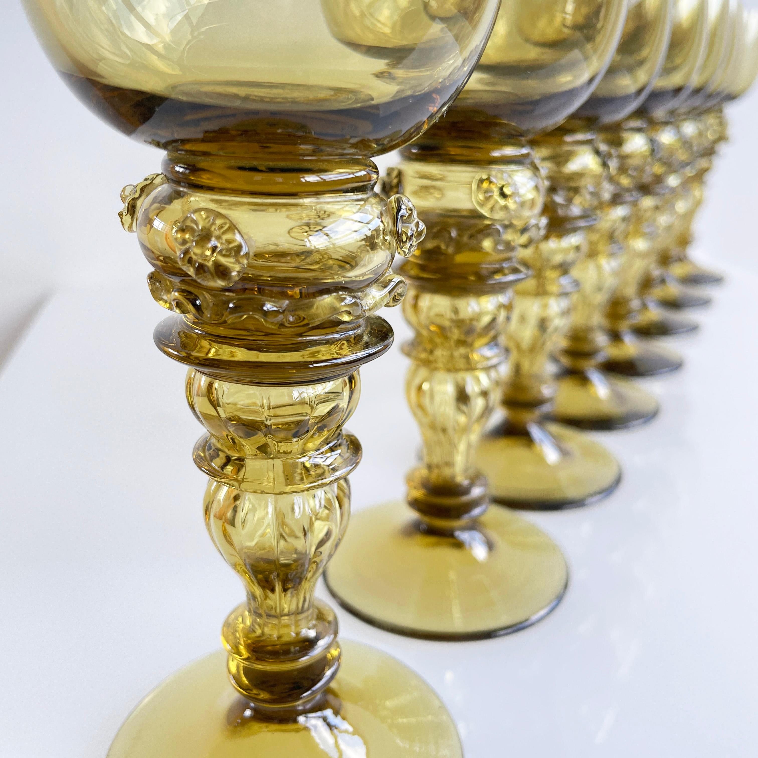 Set of 8 Römer Crystal Glass Wine Goblets 6