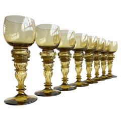 Set of 8 Römer Crystal Glass Wine Goblets