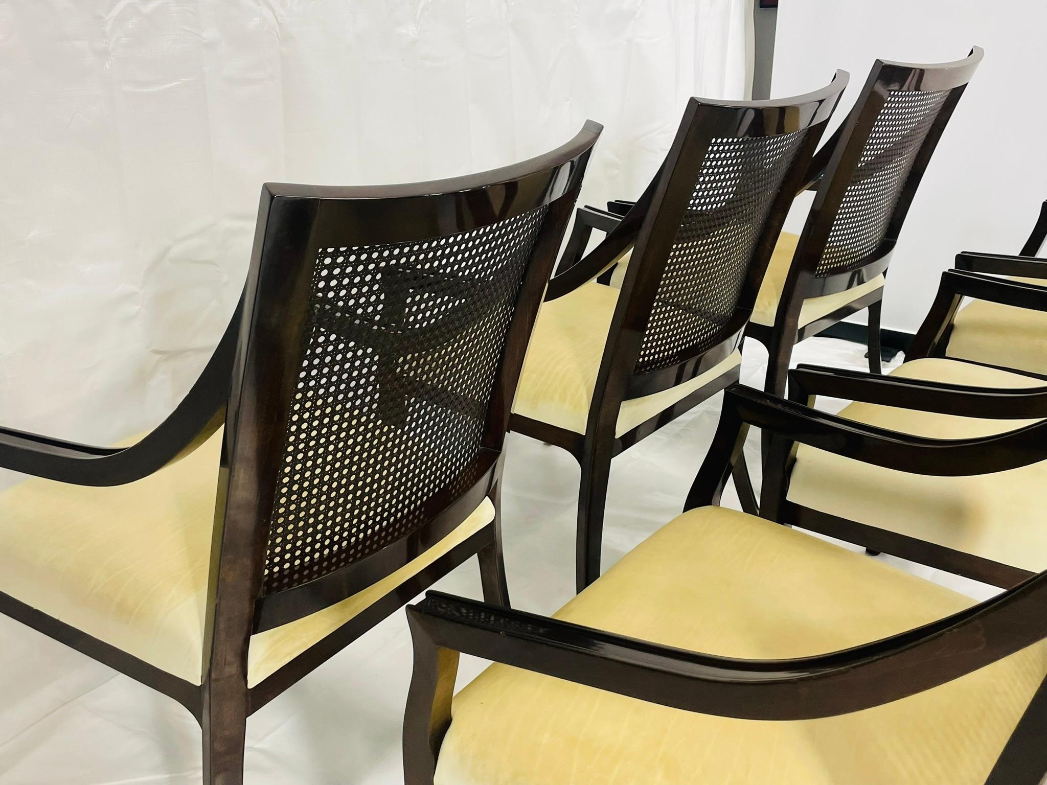 Ensemble de 8 fauteuils Rose Tarlow en bois massif et dossier en rotin, fabriqués à Los Angeles, USA en vente 6