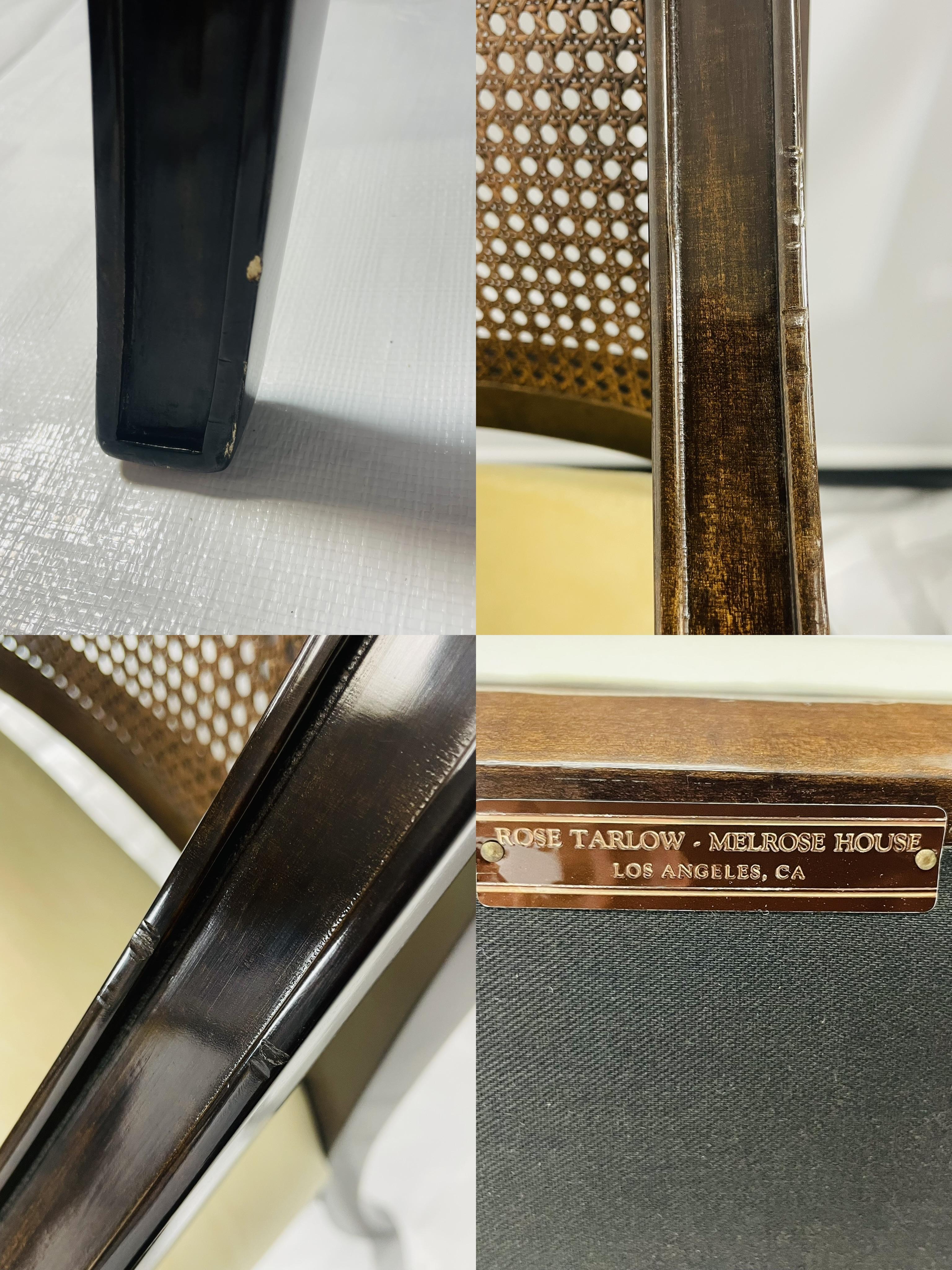 Ensemble de 8 fauteuils Rose Tarlow en bois massif et dossier en rotin, fabriqués à Los Angeles, USA en vente 7