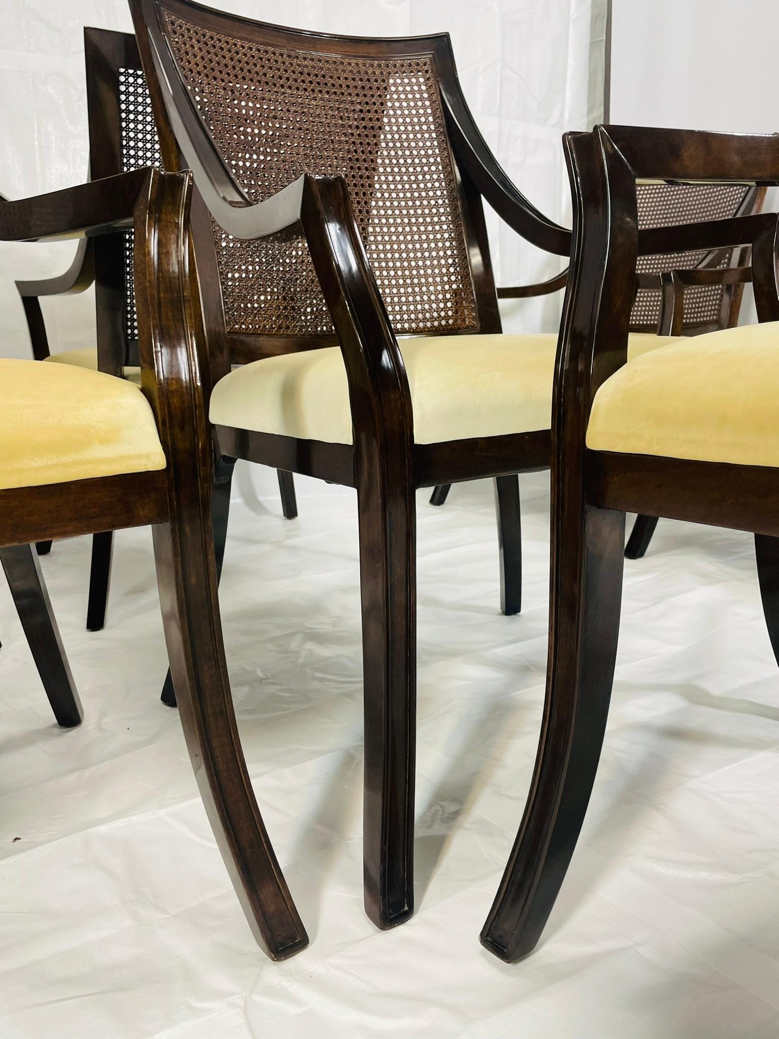 Ensemble de 8 fauteuils Rose Tarlow en bois massif et dossier en rotin, fabriqués à Los Angeles, USA en vente 10