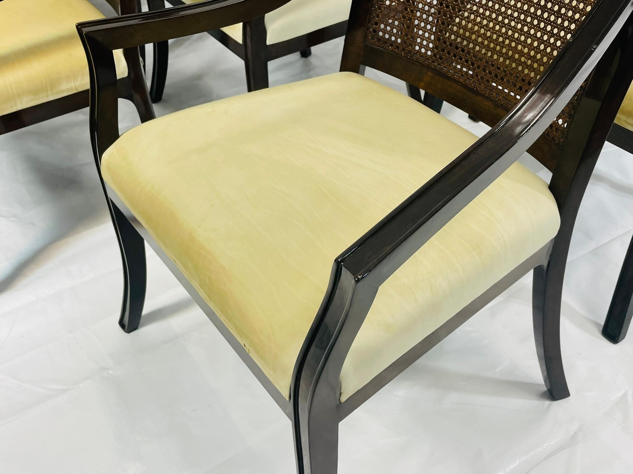 Ensemble de 8 fauteuils Rose Tarlow en bois massif et dossier en rotin, fabriqués à Los Angeles, USA en vente 12