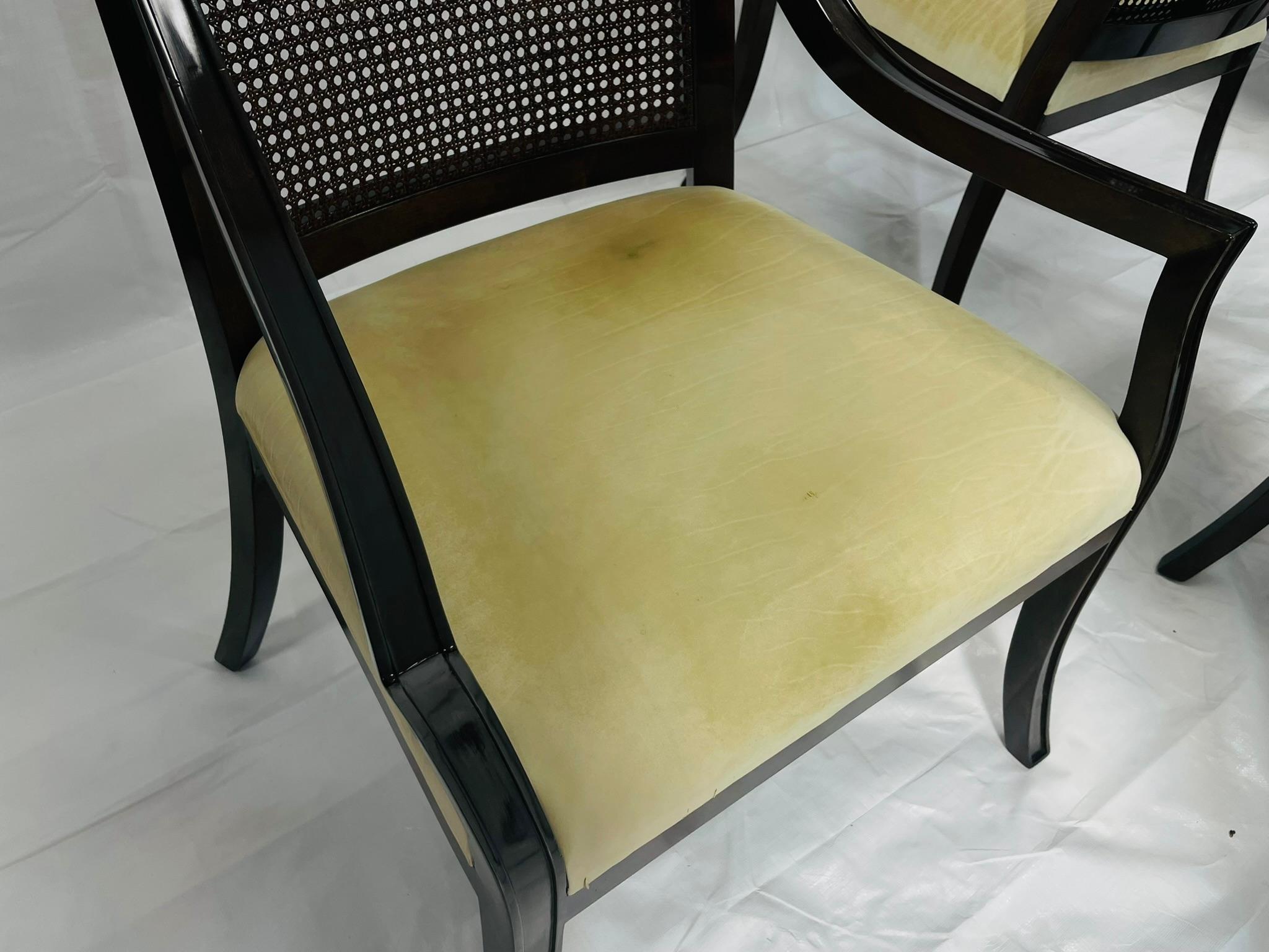 Ensemble de 8 fauteuils Rose Tarlow en bois massif et dossier en rotin, fabriqués à Los Angeles, USA en vente 13