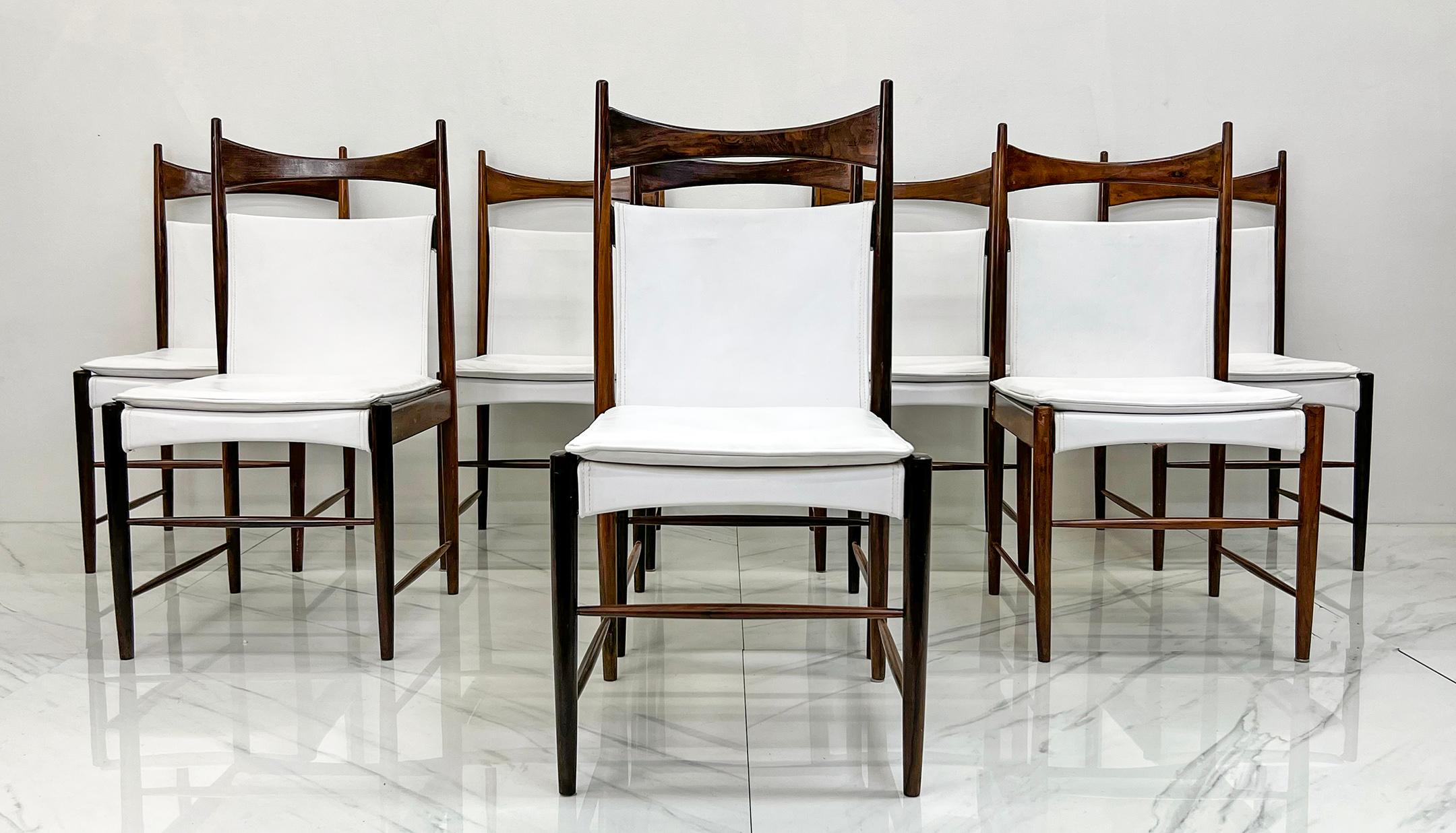 Set of 8 Rosewood Cantu Dining Chairs, Sergio Rodrigues, OCA Brazil, 1950's 4