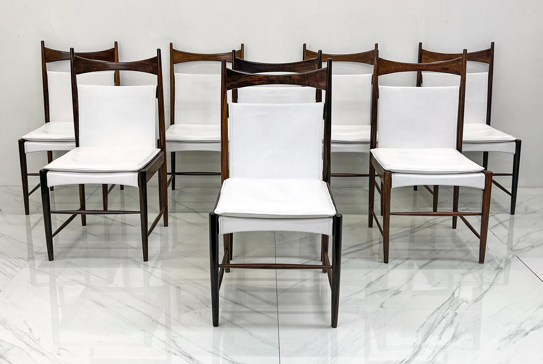 Set of 8 Rosewood Cantu Dining Chairs, Sergio Rodrigues, OCA Brazil, 1950's 3