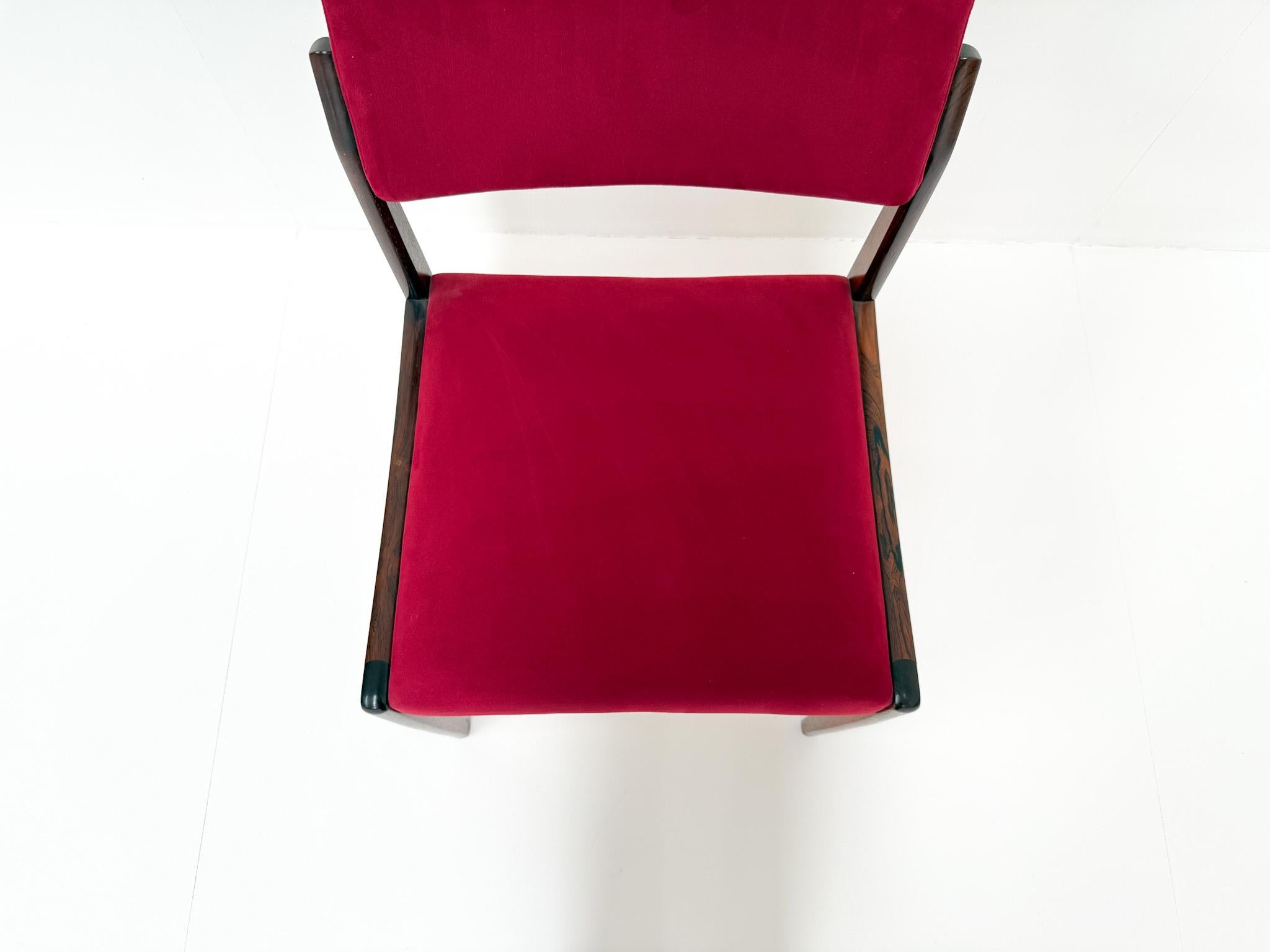 Milieu du XXe siècle Set of 8 Rosewood Dining Chairs by H.W. Klein for Bramin, 1960s en vente