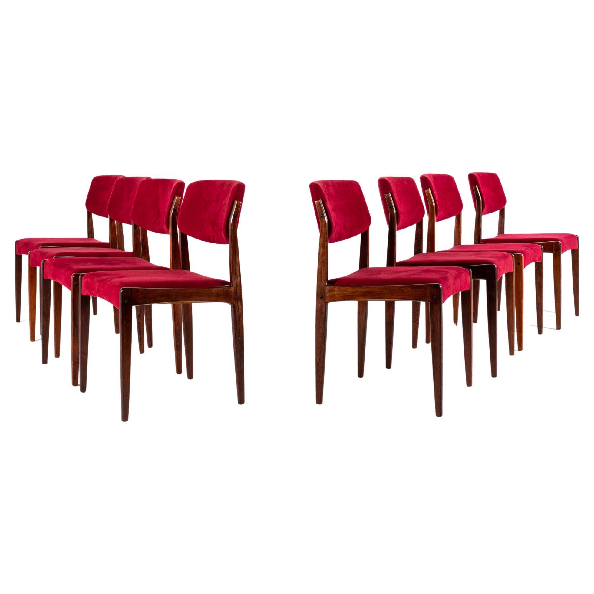 Set of 8 Rosewood Dining Chairs by H.W. Klein for Bramin, 1960s