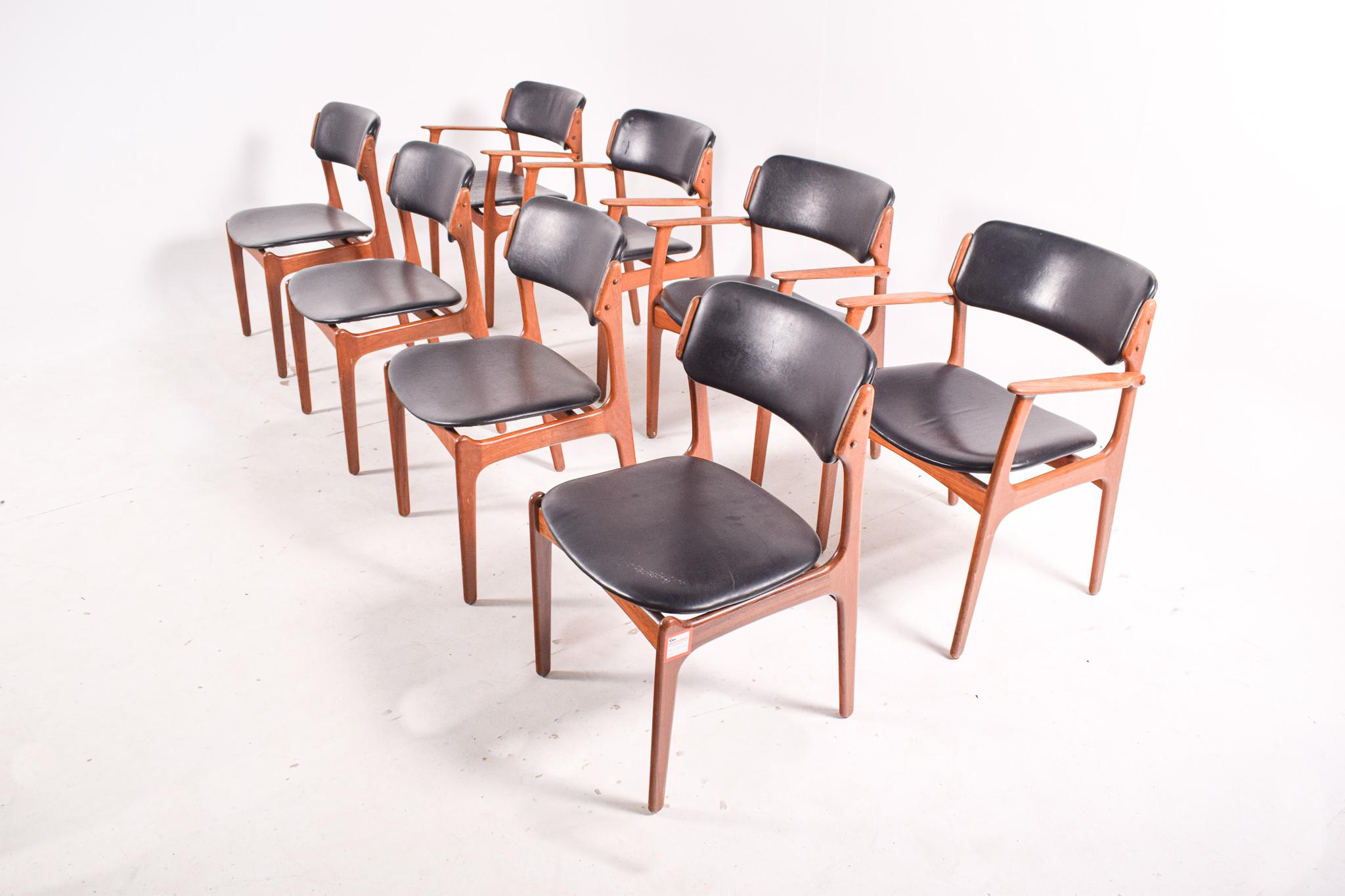 Mid-Century Modern Set of 8 Rosewood Erik Buch Dining Chairs for Odense Maskinsnedkeri