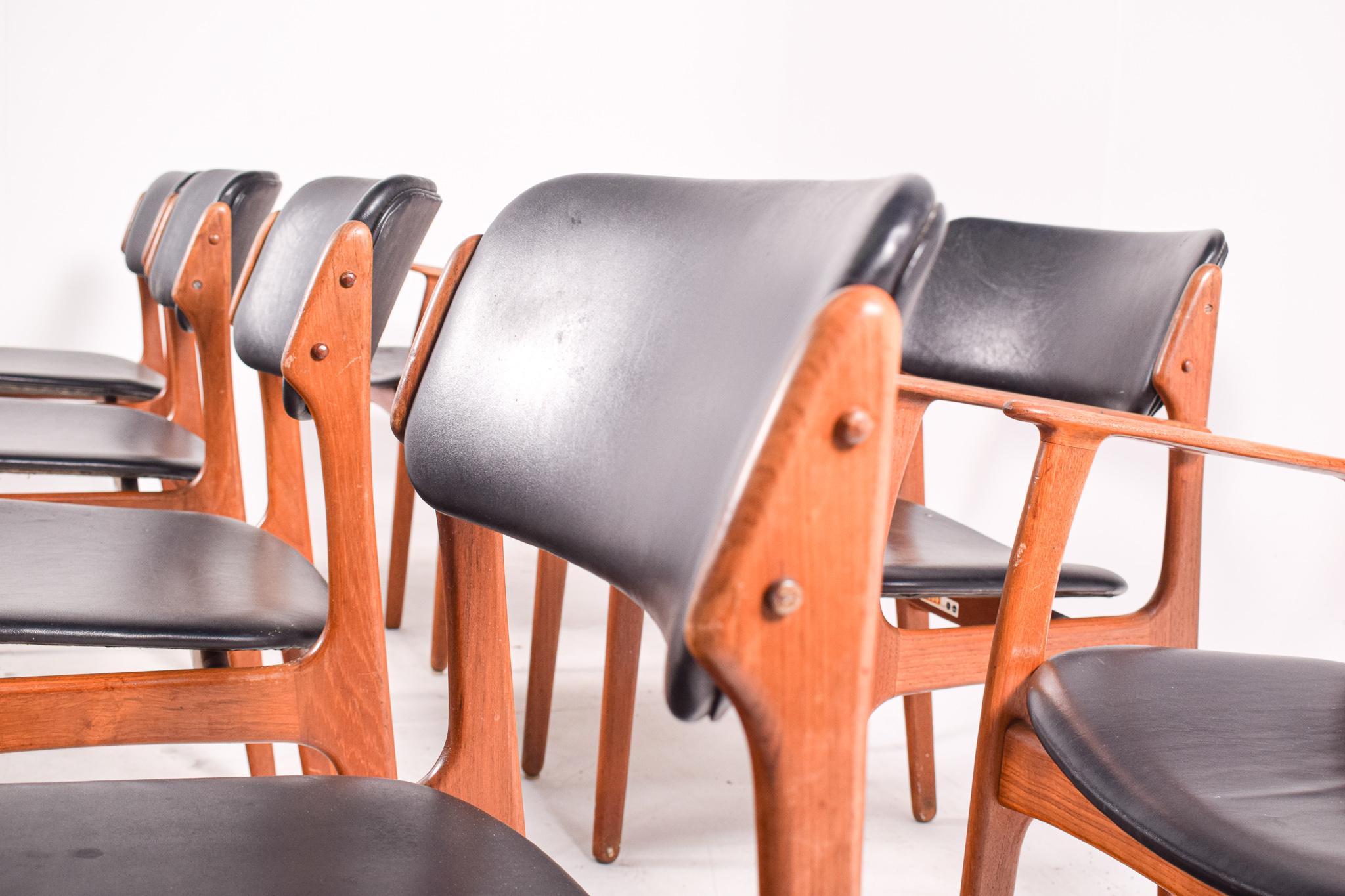Set of 8 Rosewood Erik Buch Dining Chairs for Odense Maskinsnedkeri In Good Condition In Lisboa, Lisboa