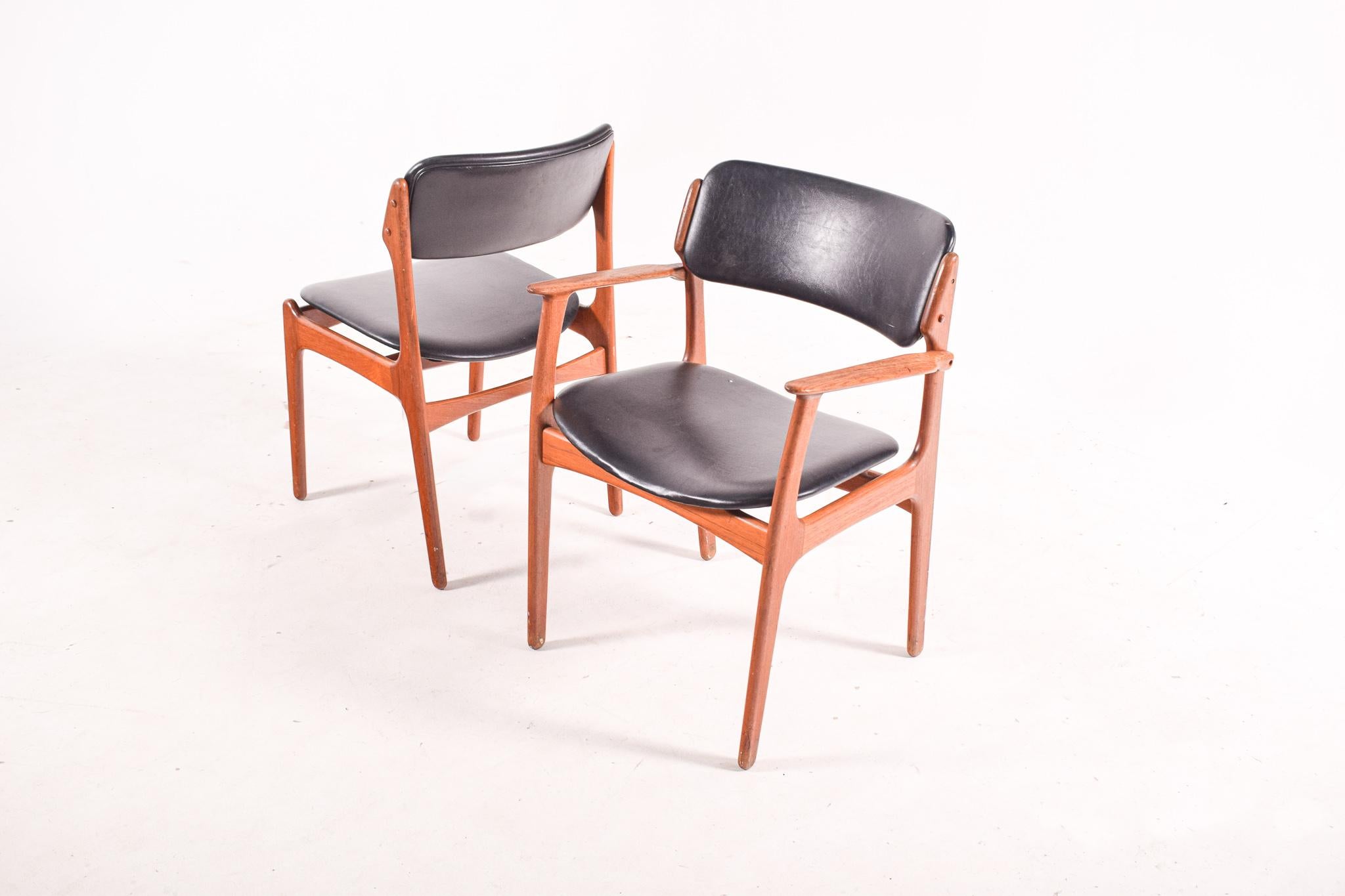 Teak Set of 8 Rosewood Erik Buch Dining Chairs for Odense Maskinsnedkeri